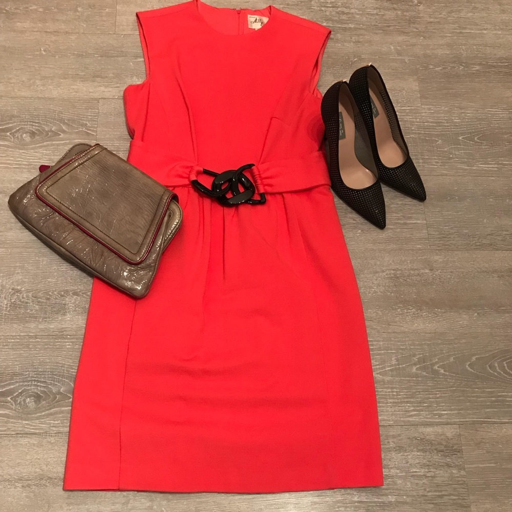 Milly Salmon color dress with black buckle